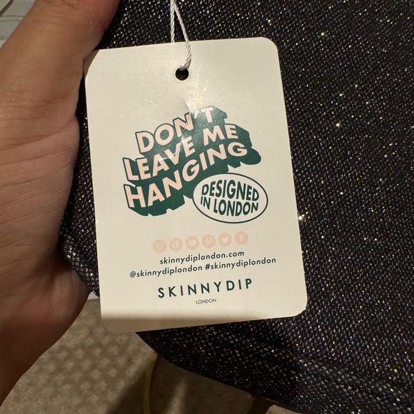 Skinnydip London Amber Smize Glitzy Shoulder Bag Black Multi Siver - Picture 7 of 8